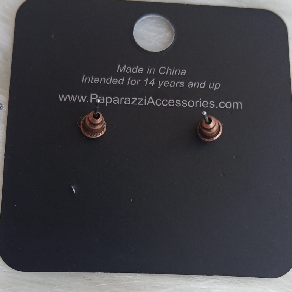 Paparazzi Copper Sunburst Earrings - Picture 5 of 6